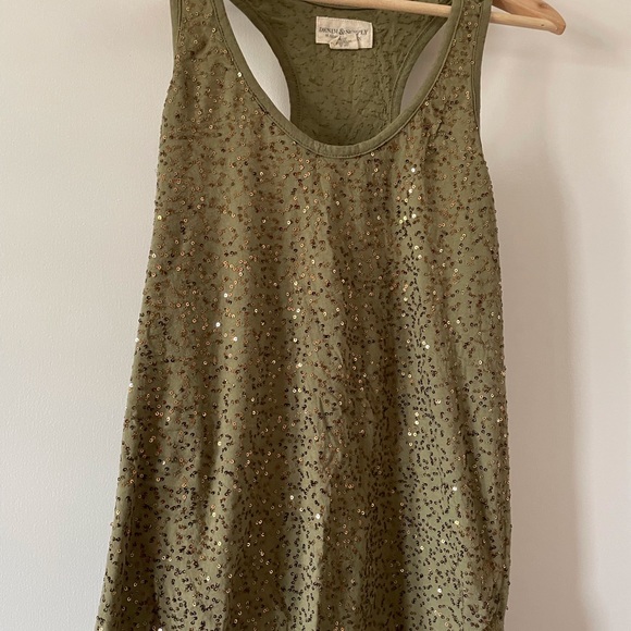 Denim & Supply sequin tank in army green - Picture 1 of 5